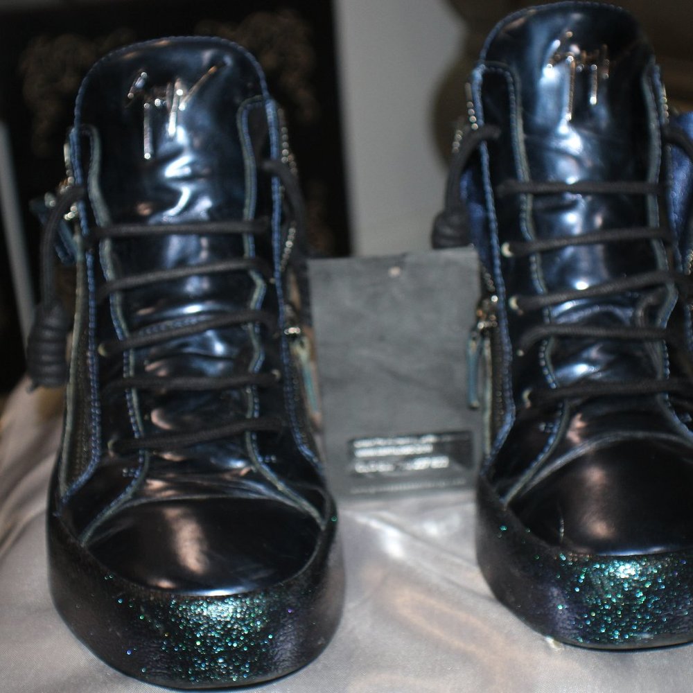 Giuseppe Zanotti Navy Mirror CINA Mid Sneaker UK42